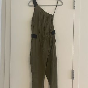 Army Green One Shoulder Jumpsuit Maeve